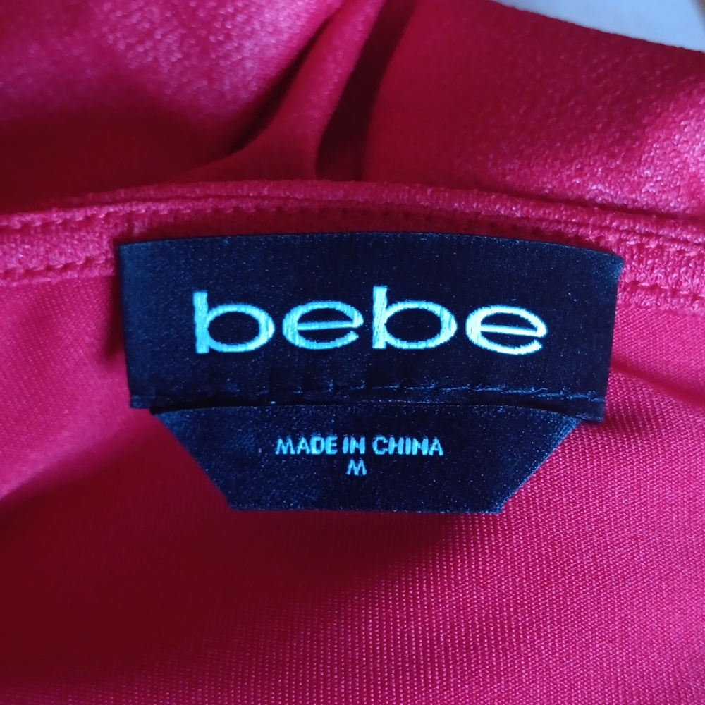 Bebe Red Ruched Dress with Cut-Out - Picture 3 of 5